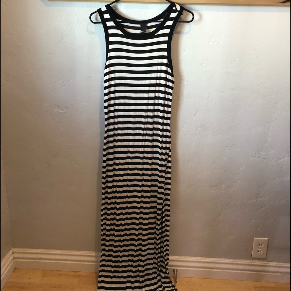 Swell Black and White Striped Maxi Dress
